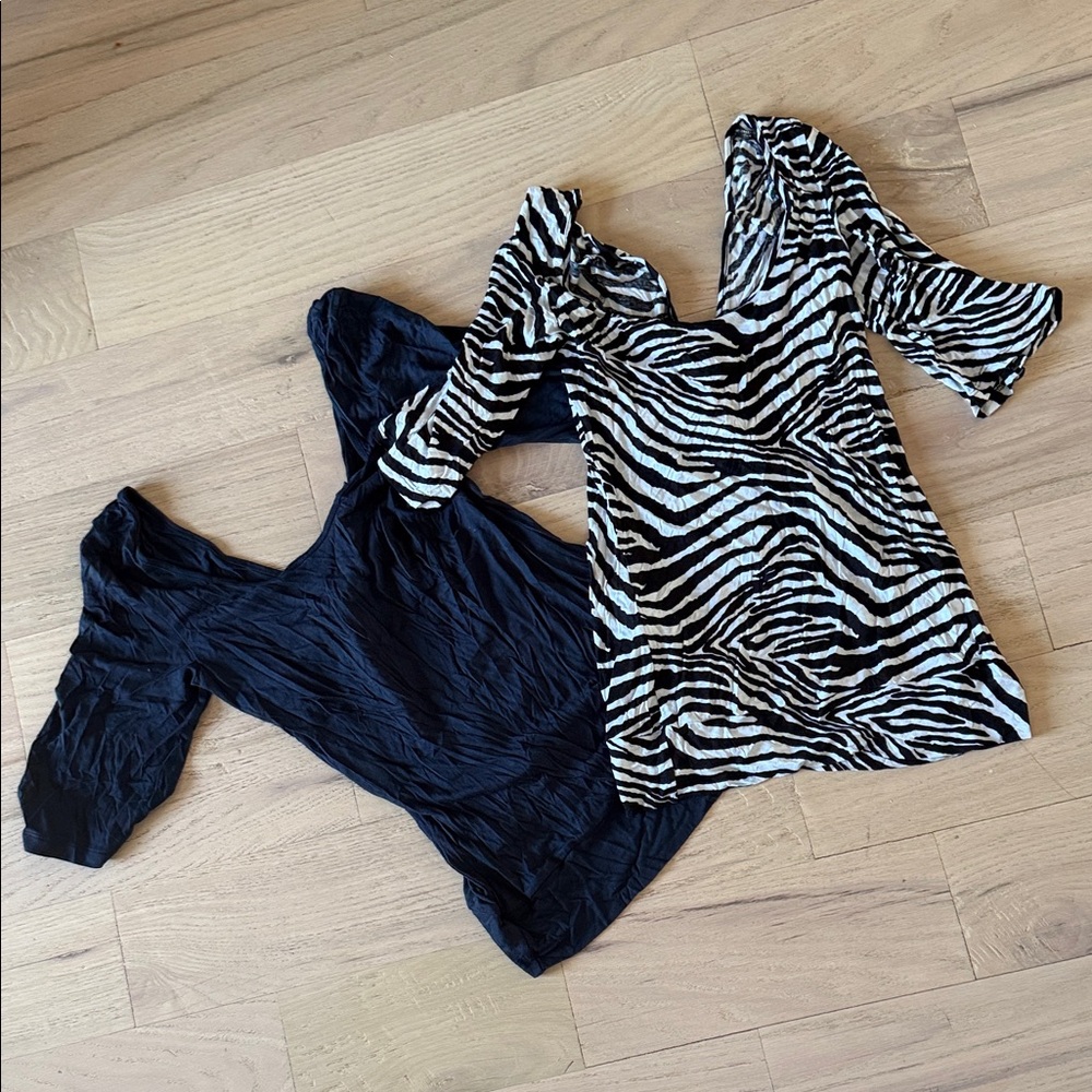 Express Blue and Zebra Print Blouses